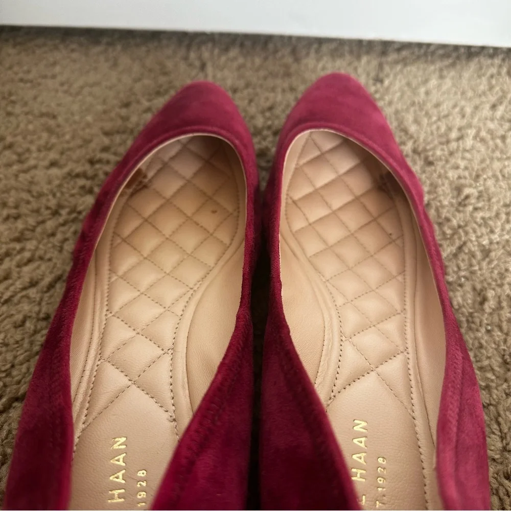 Cole Haan Kathryn Magenta Purple Suede Wedges - Picture 8 of 11